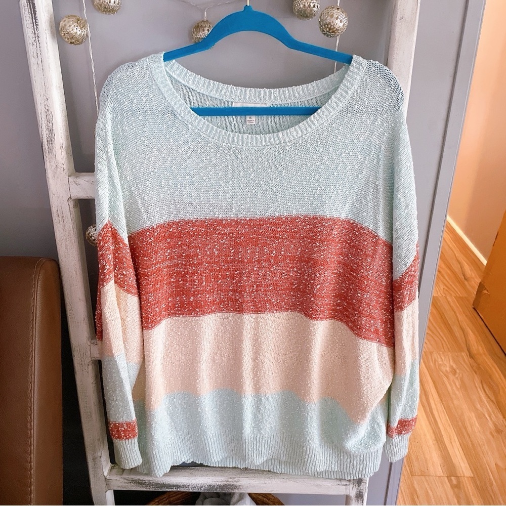 Umgee Colorful Striped Women's Sweater Size XL